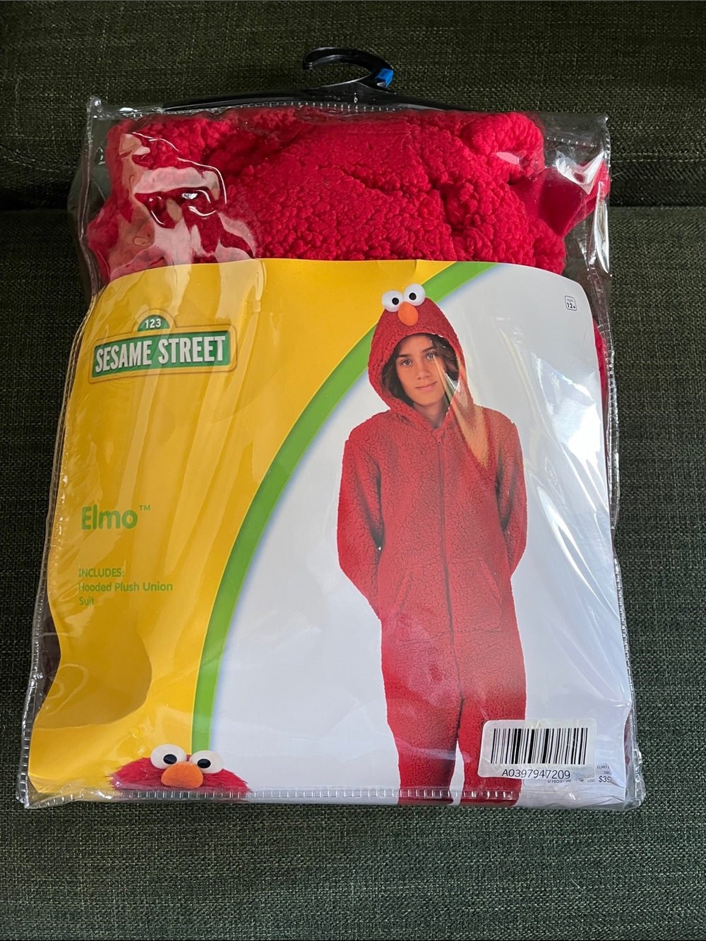 Spirit Kids Red Elmo Hooded Plush Union Suit